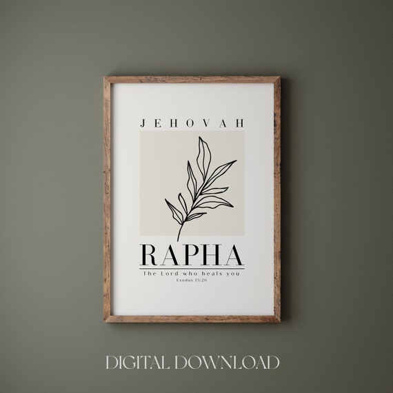 Jehovah Rapha Vintage Bible Verse Art Print