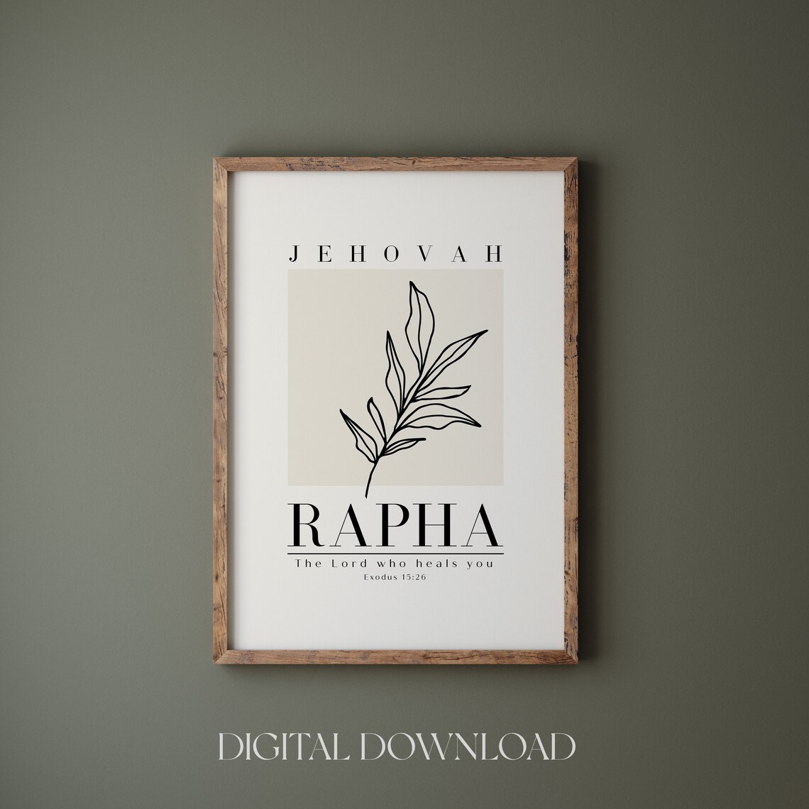 Jehovah Rapha Vintage Bible Verse Art Print