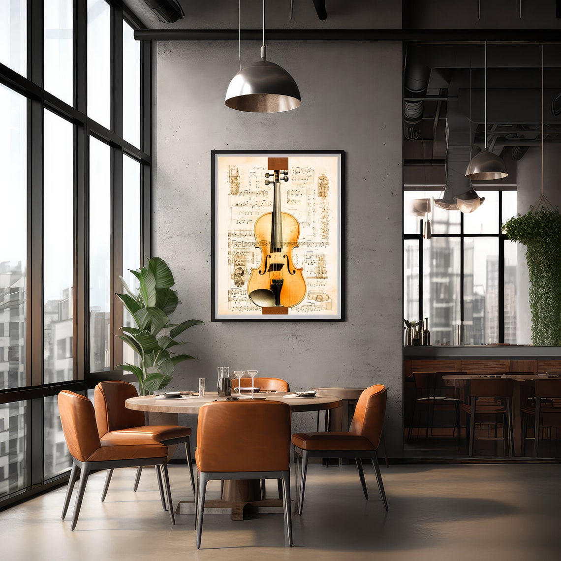 Violin On Vintage Sheet Music Classical Instrument Art Poster - Image 4