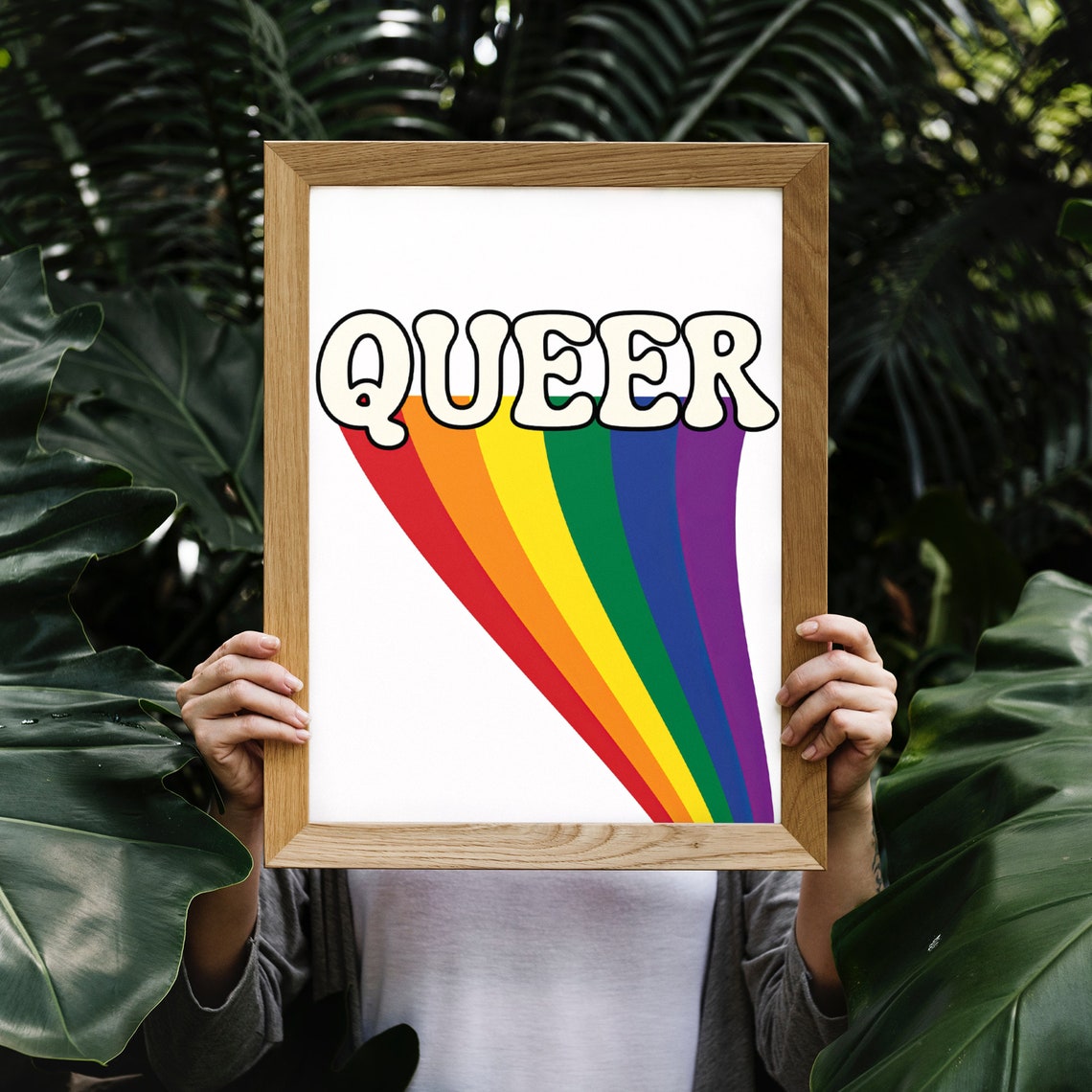 Queer Retro Rainbow Typography LGBTQ Pride Month Decor Poster - Image 7