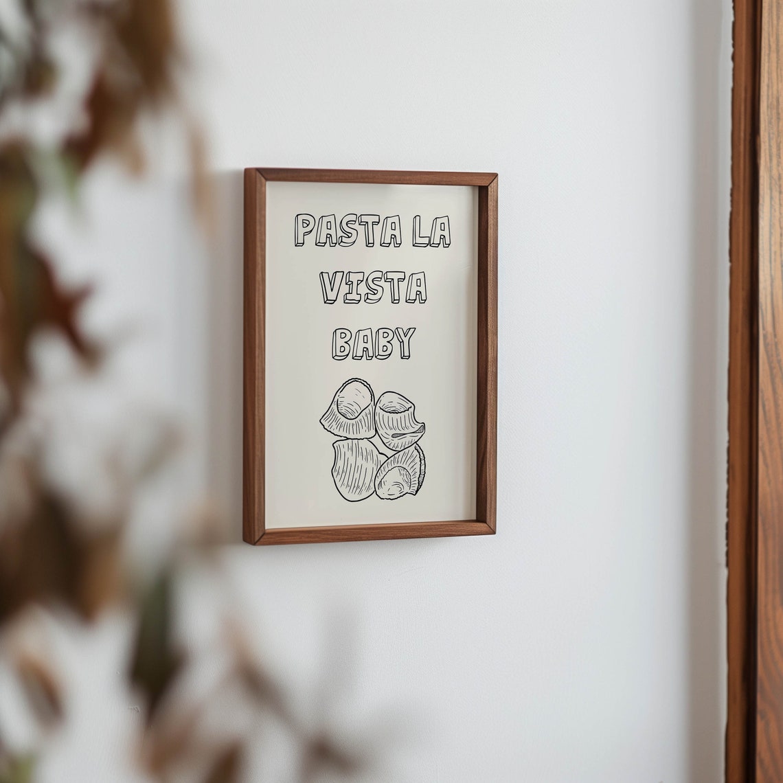 Pasta La Vista Baby Conchiglie Pasta Shell Funny Kitchen Wall Poster - Image 3