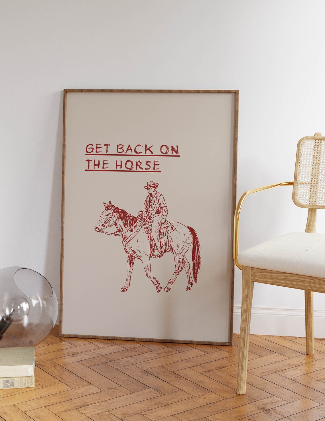 Vintage Cowboy Poster, Minimalist Western Art Print