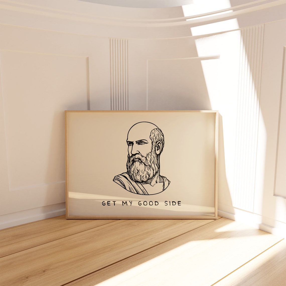 Get My Good Side Greek Philosopher Bust Funny Quote Home Decor Poster - Image 3