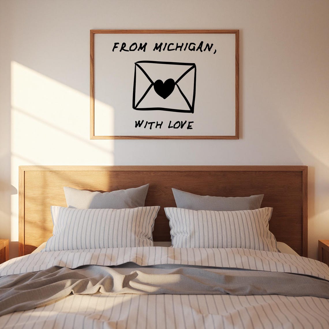 From Michigan With Love Hand Drawn Envelope Minimalist Sketch Poster - Image 3