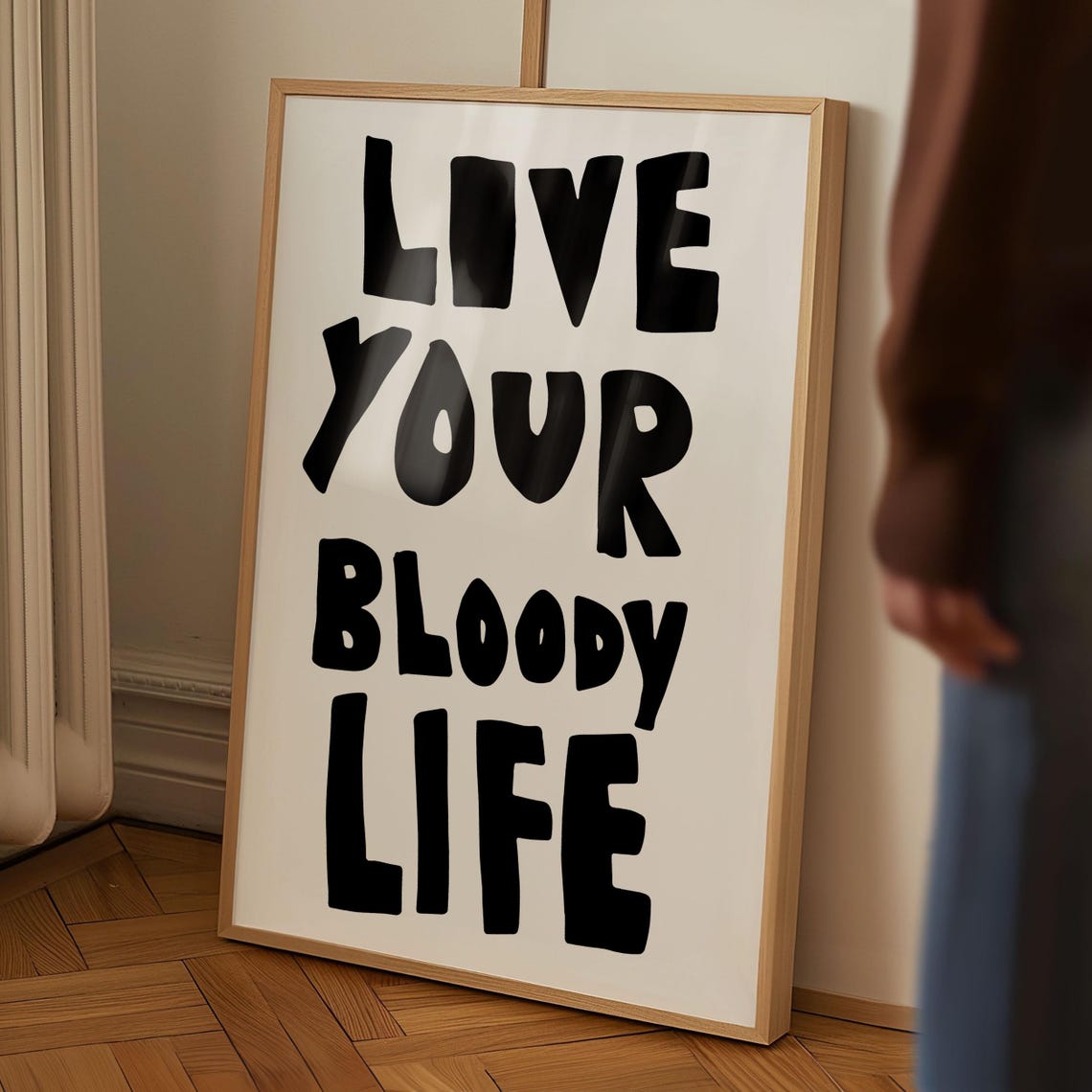 Live Your Bloody Life Black Bold Retro Chunky Lettering Quote Poster - Image 2