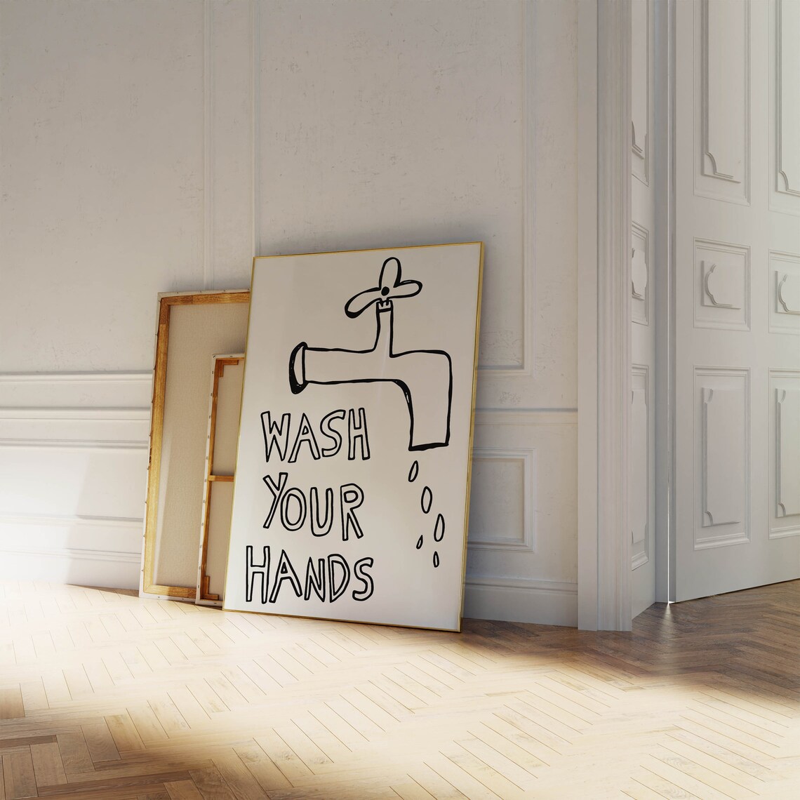 Wash Your Hands Quote Print, Retro Bathroom Decor - Image 4