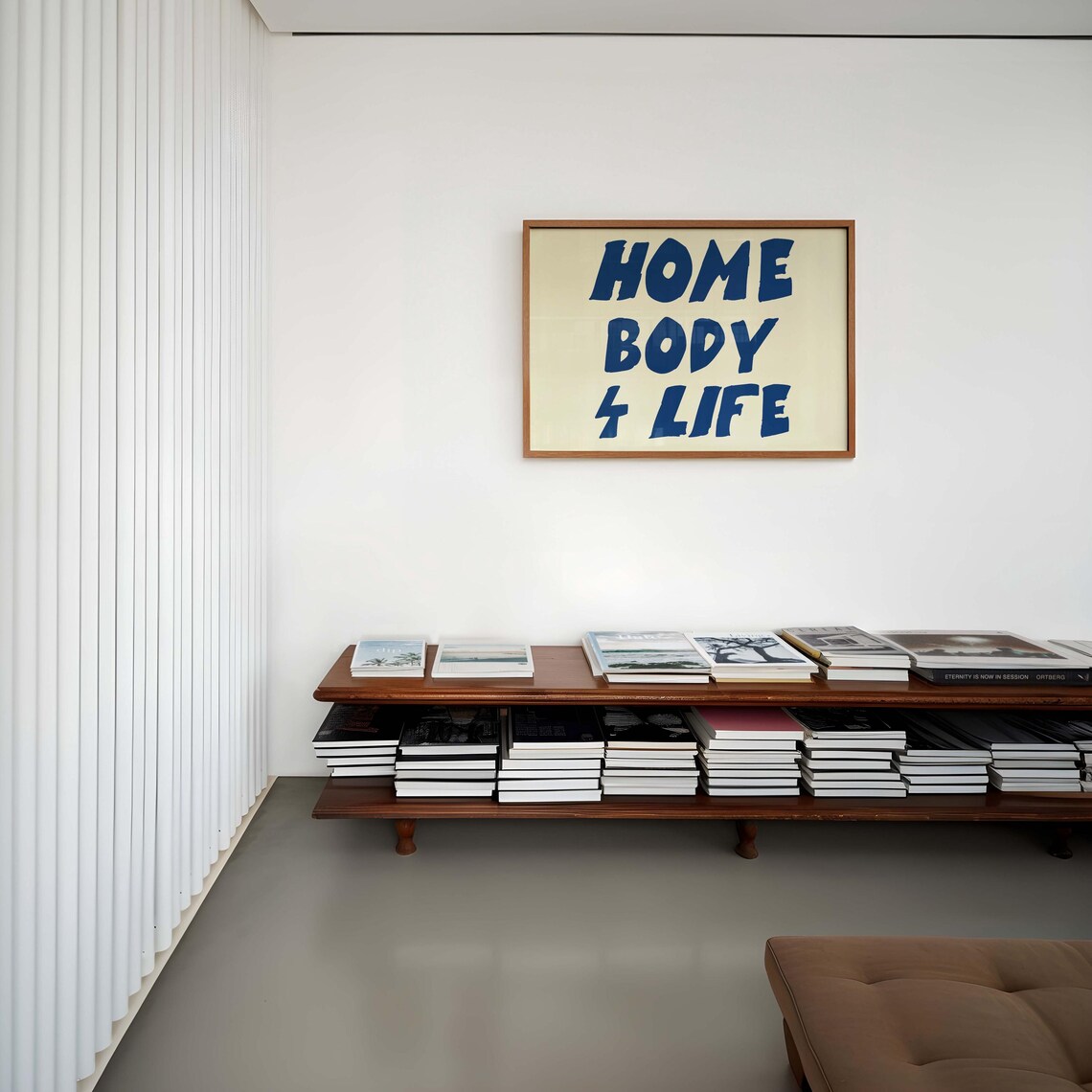 Home Body 4 Life Bold Navy Blue Retro Introvert Lettering Quote Poster - Image 2