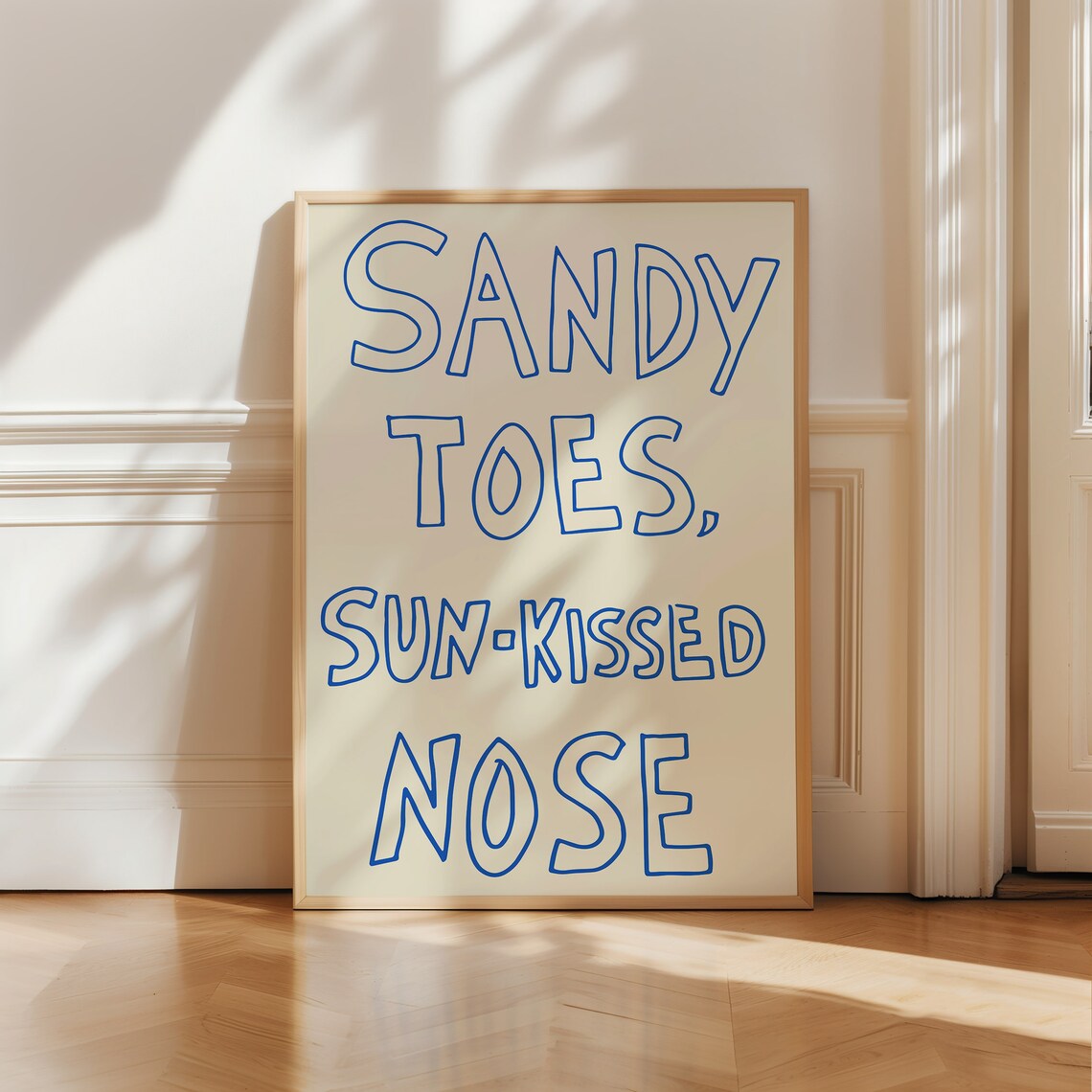 Sandy Toes Sun Kissed Nose Summer Beach Quote Coastal Wall Poster - Image 4