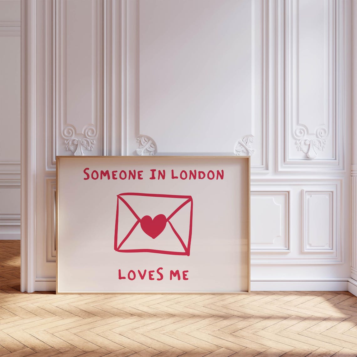 London Poster Trendy Horizontal Wall Art Love Letter Poster Retro Print London Wall Art Cute Quote Print Living Room Art Wall Art - Image 3