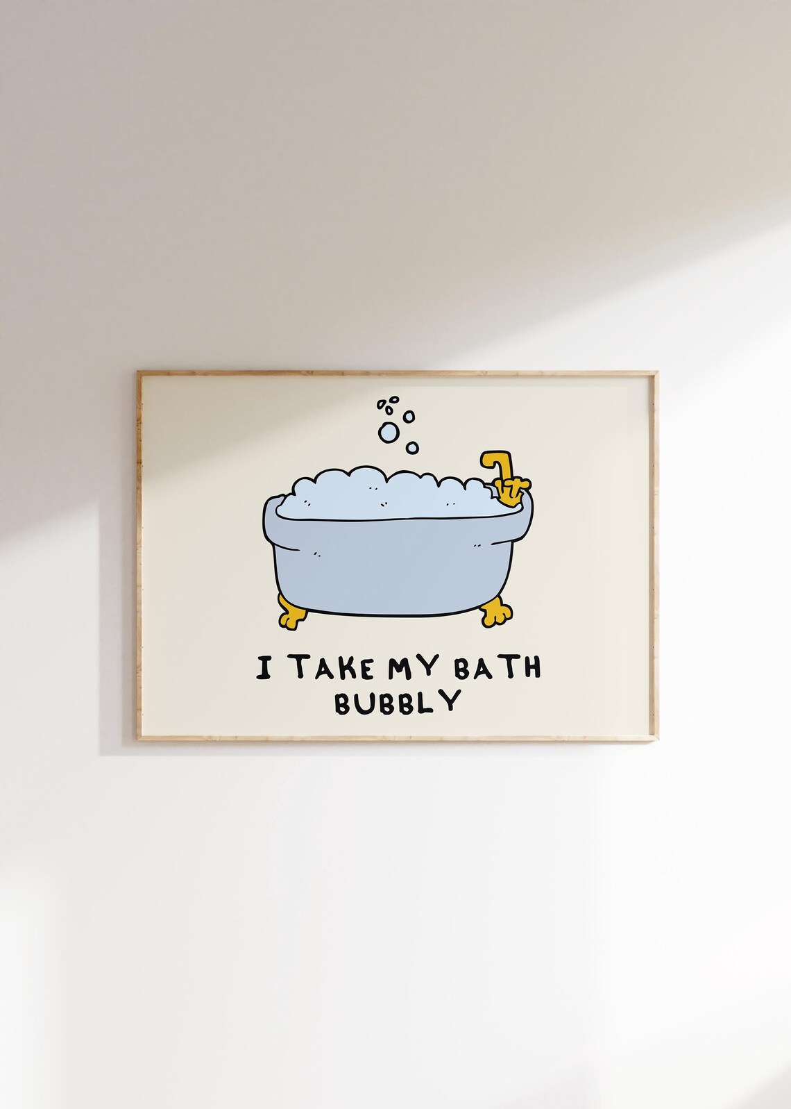 I Take My Bath Bubbly Funny Bathtub Retro Bathroom Wall Poster - Image 3