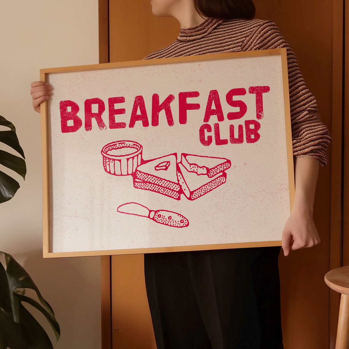 Breakfast Club Retro Red Toast Sandwich Kitchen Decor Poster - Image 3