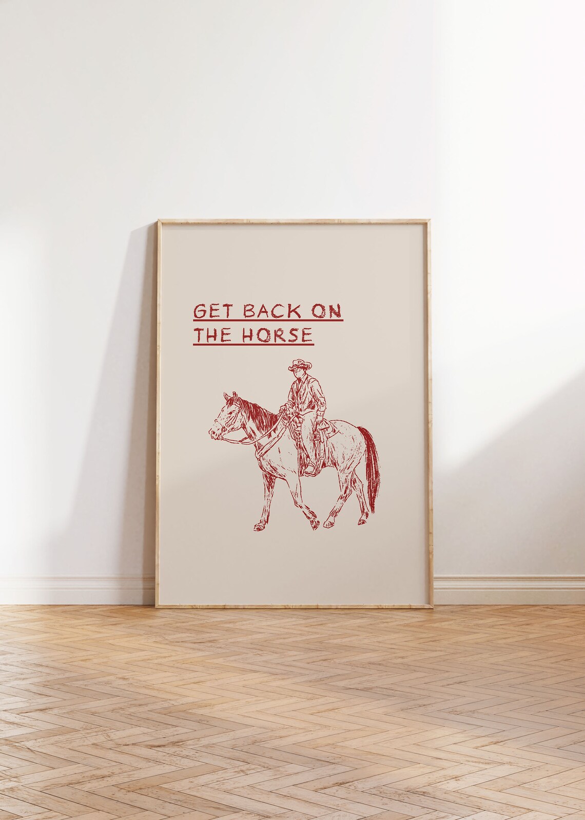Vintage Cowboy Poster, Minimalist Western Art Print - Image 2