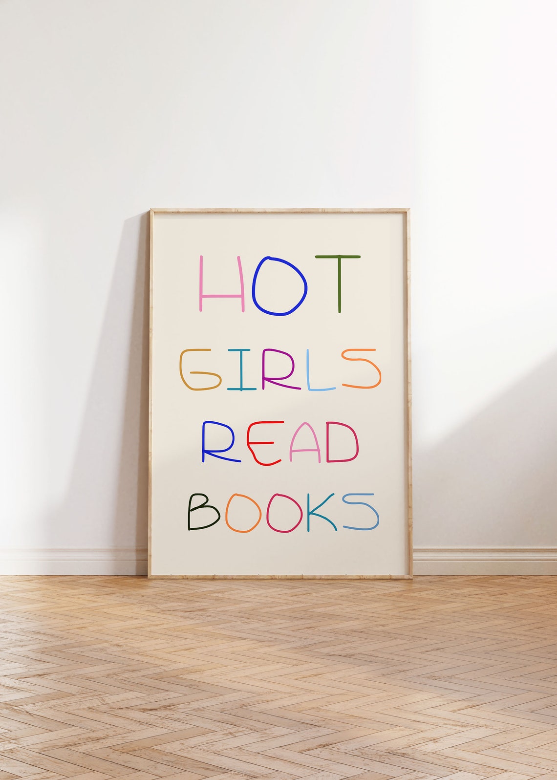 Hot Girls Read Books Rainbow Lettering Bookish Quote Poster Decor - Image 4