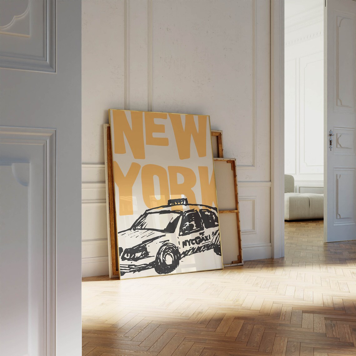 New York Vintage NYC Travel Poster, Yellow Cab - Image 2
