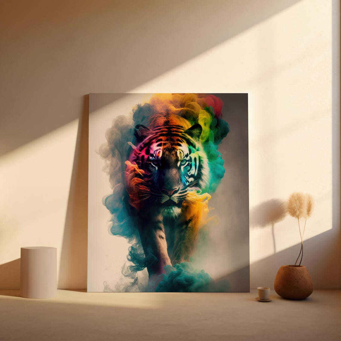 Majestic Tiger Rainbow Smoke Colorful Wild Animal Art Poster - Image 7