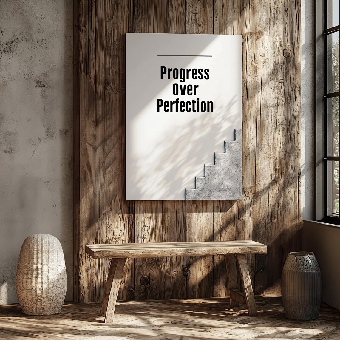 Progress Over Perfection, Minimalist Motivational Art Print - Image 6