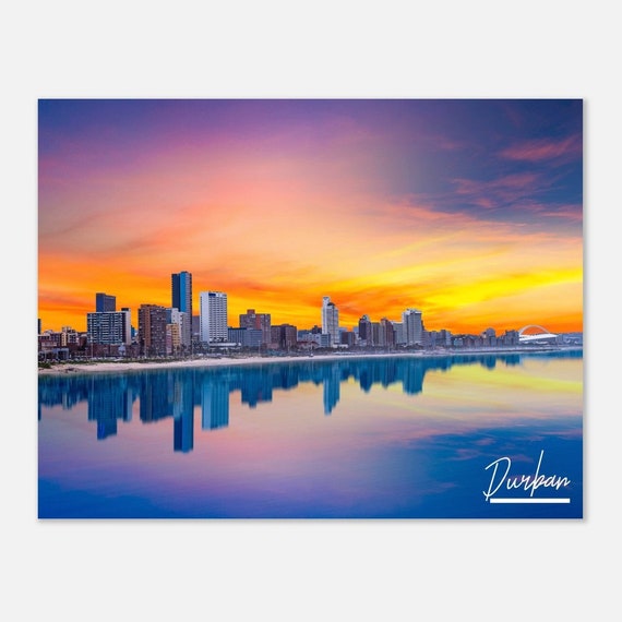 Durban South Africa Skyline Poster Print Travel Wall Art