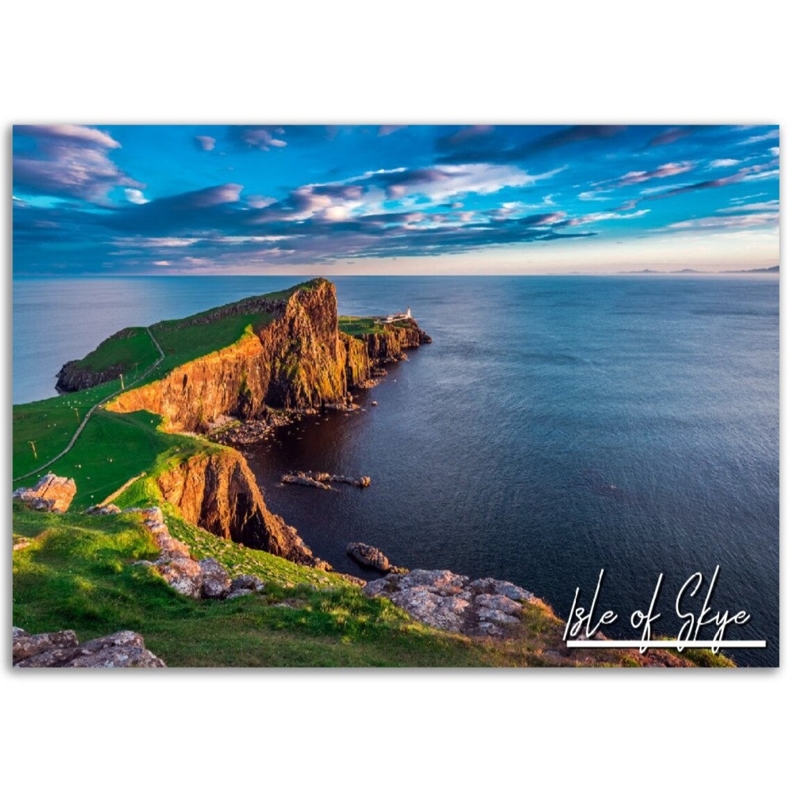Isle Of Skye Sea Cliffs Sunset Scotland Coastal Travel Poster
