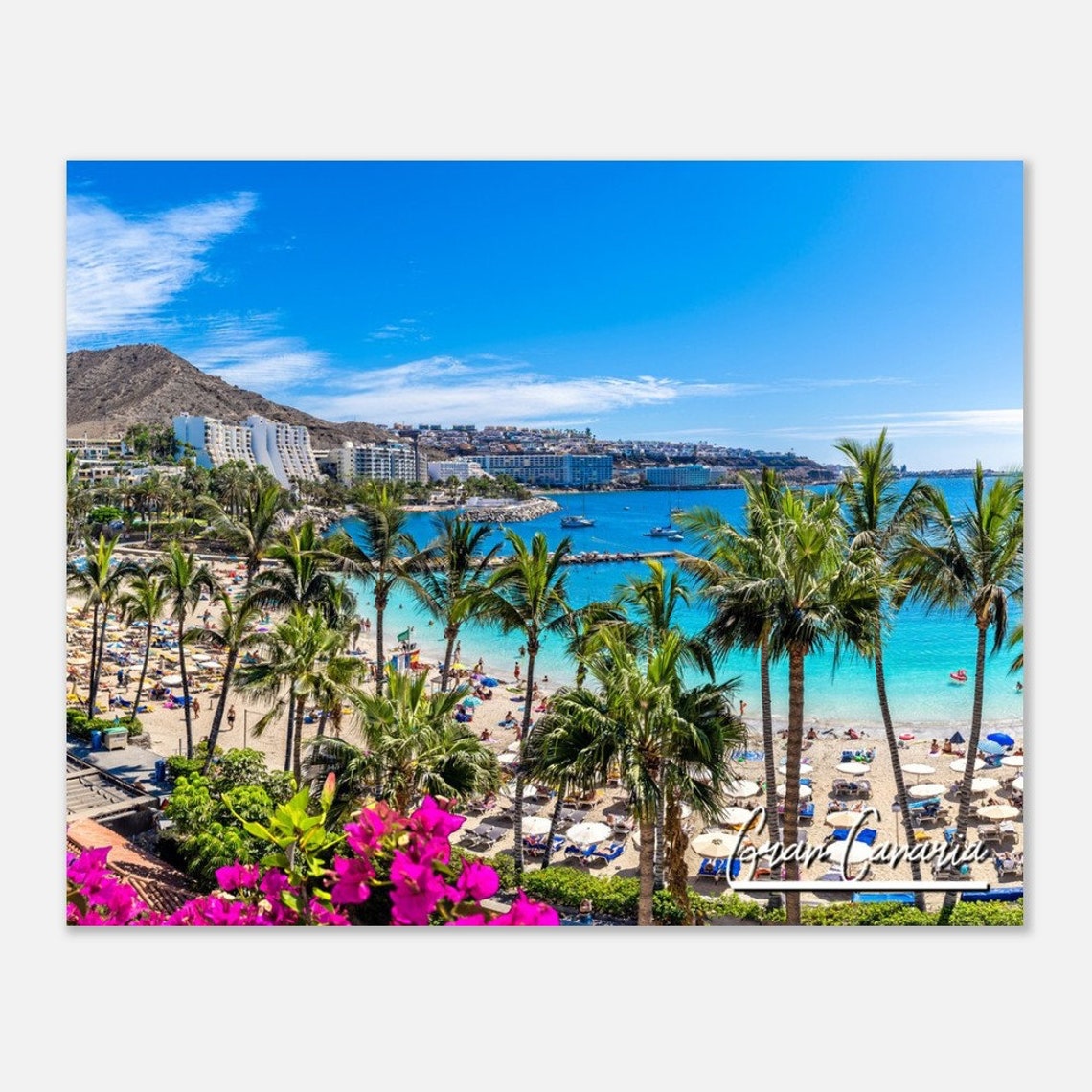 Gran Canaria Palm Beach Turquoise Bay Photo Travel Art Poster
