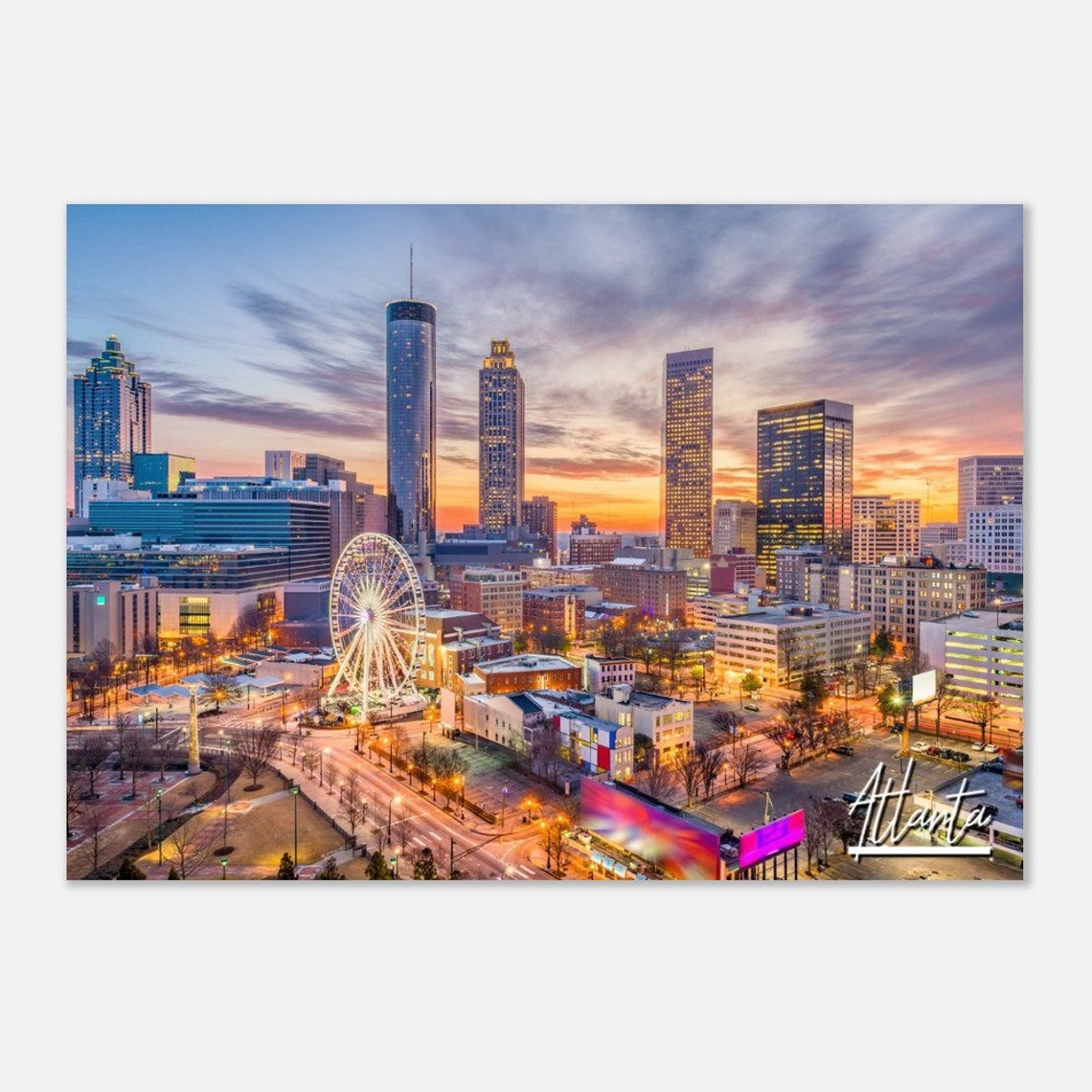 Atlanta Skyline Poster Cityscape Wall Art Print