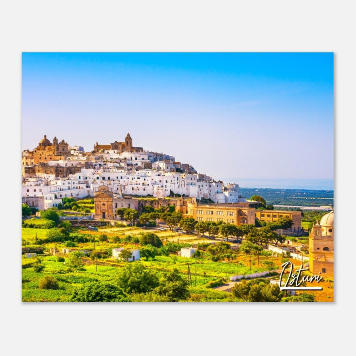 Ostuni Italy White City Hilltop Town Scenic Travel Photo Poster