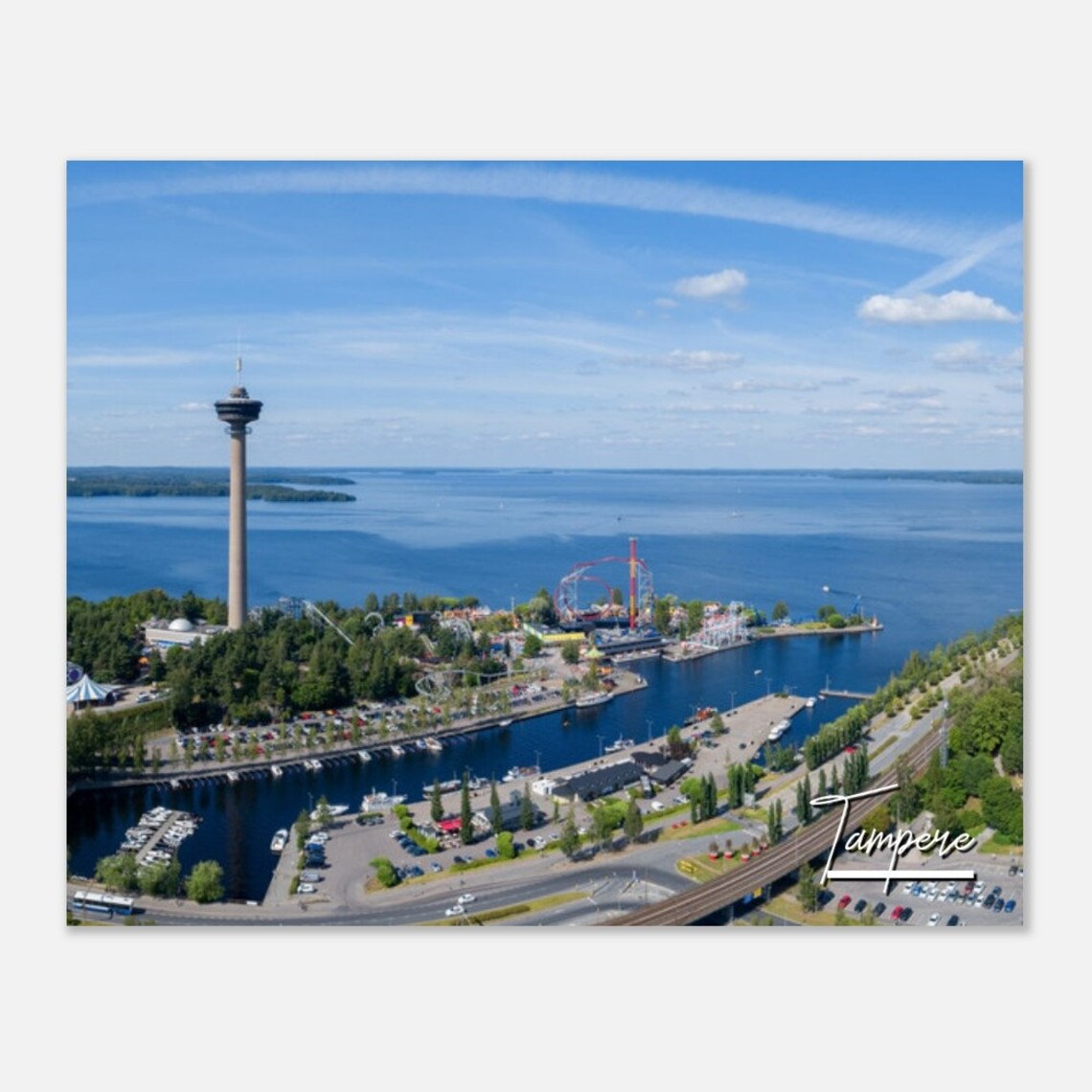 Tampere Finland Näsinneula Tower Lake Aerial Summer View Poster