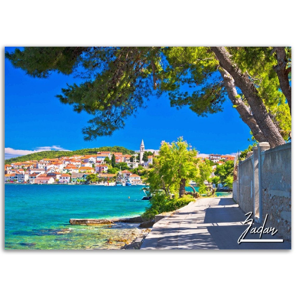 Zadar Croatia Coastal Old Town Turquoise Bay Summer Travel Poster