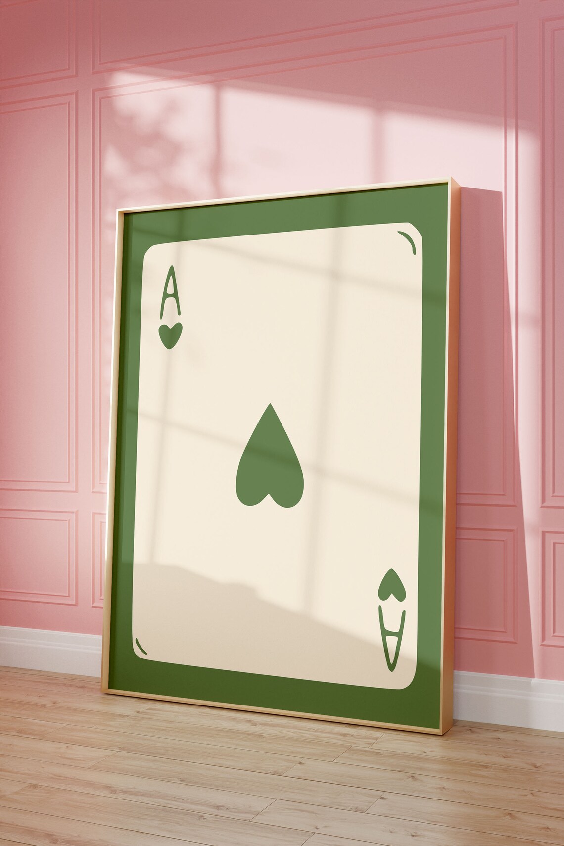 Ace Of Hearts Playing Card Retro Wall Art Print - Image 2