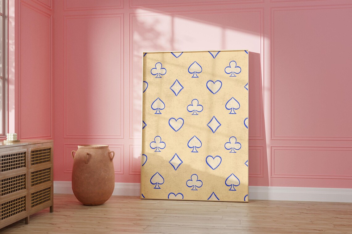 Playing Card Suits Trendy Dorm Room Art Print - Image 3
