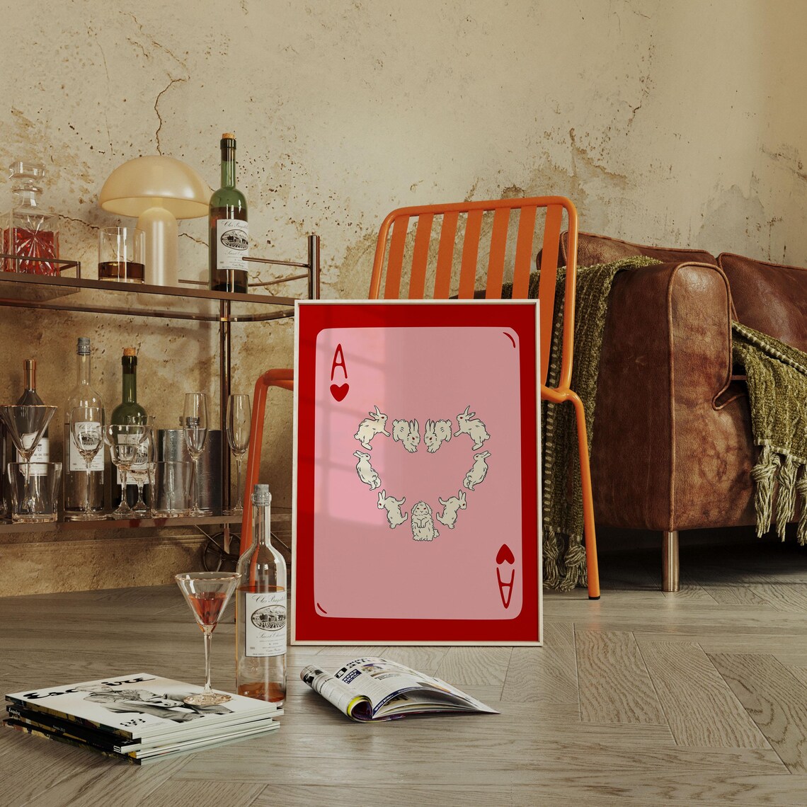 Ace Of Hearts Playing Card, Retro Poster Print - Image 3