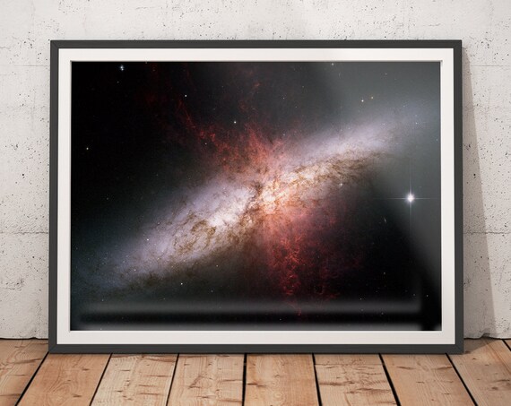 Starburst Galaxy Deep Space Hubble Telescope Astronomy Art Poster