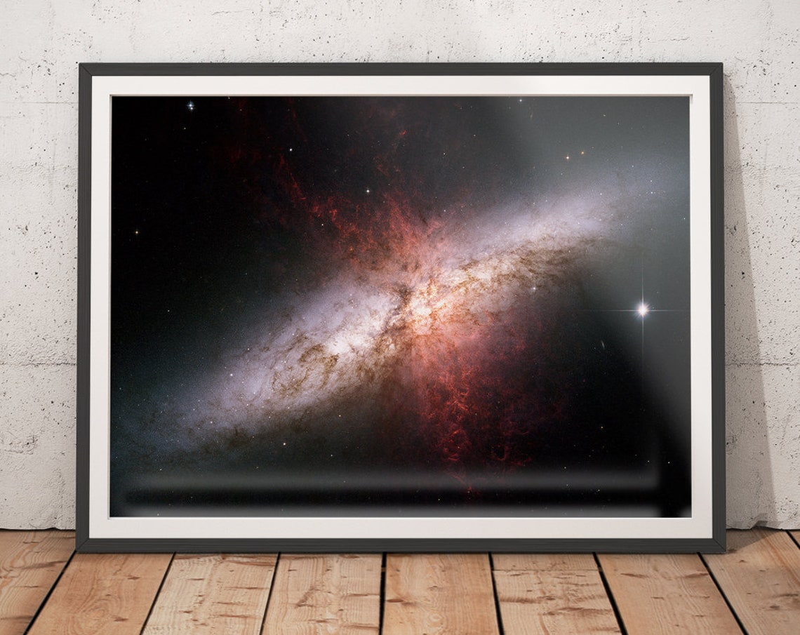 Starburst Galaxy Deep Space Hubble Telescope Astronomy Art Poster