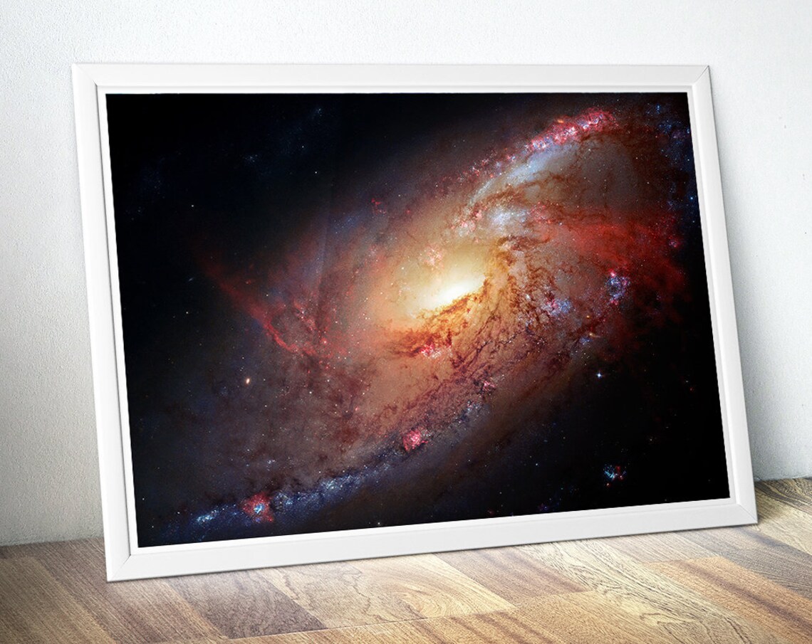 Hubble M106 Galaxy Art Print, Space Decor - Image 4