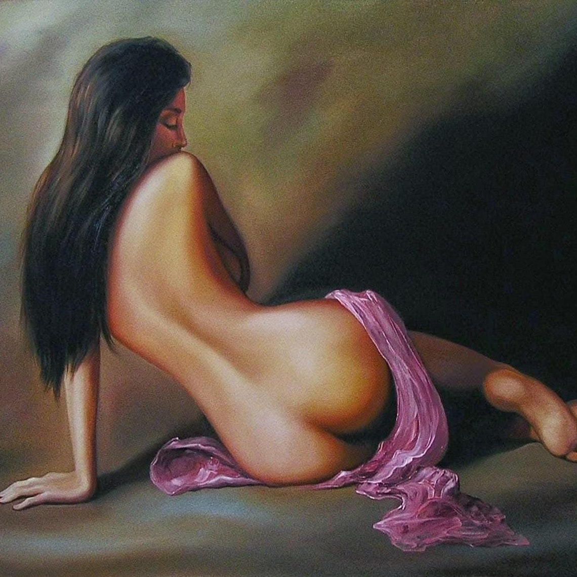 Naked Woman Painting Sensual Body Art Woman Back Painting Sensual Girl Oil Painting Naked Woman Art Erotic Sexual Art Sensual Bedroom Art