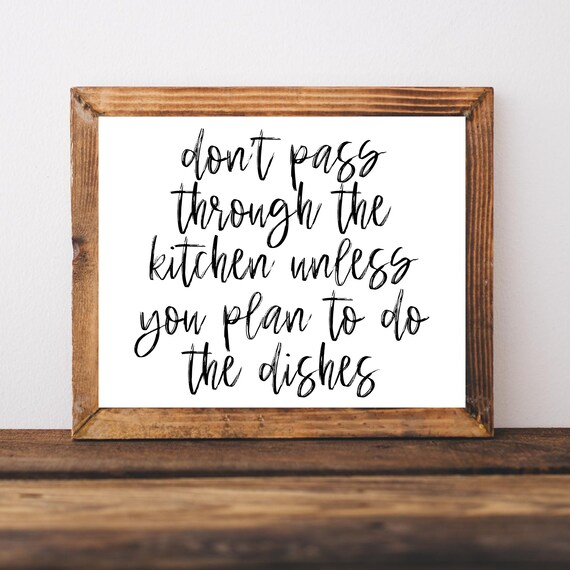 Funny Kitchen Sign Wall Art Decor Do The Dishes Italian Mom Gifts Prints