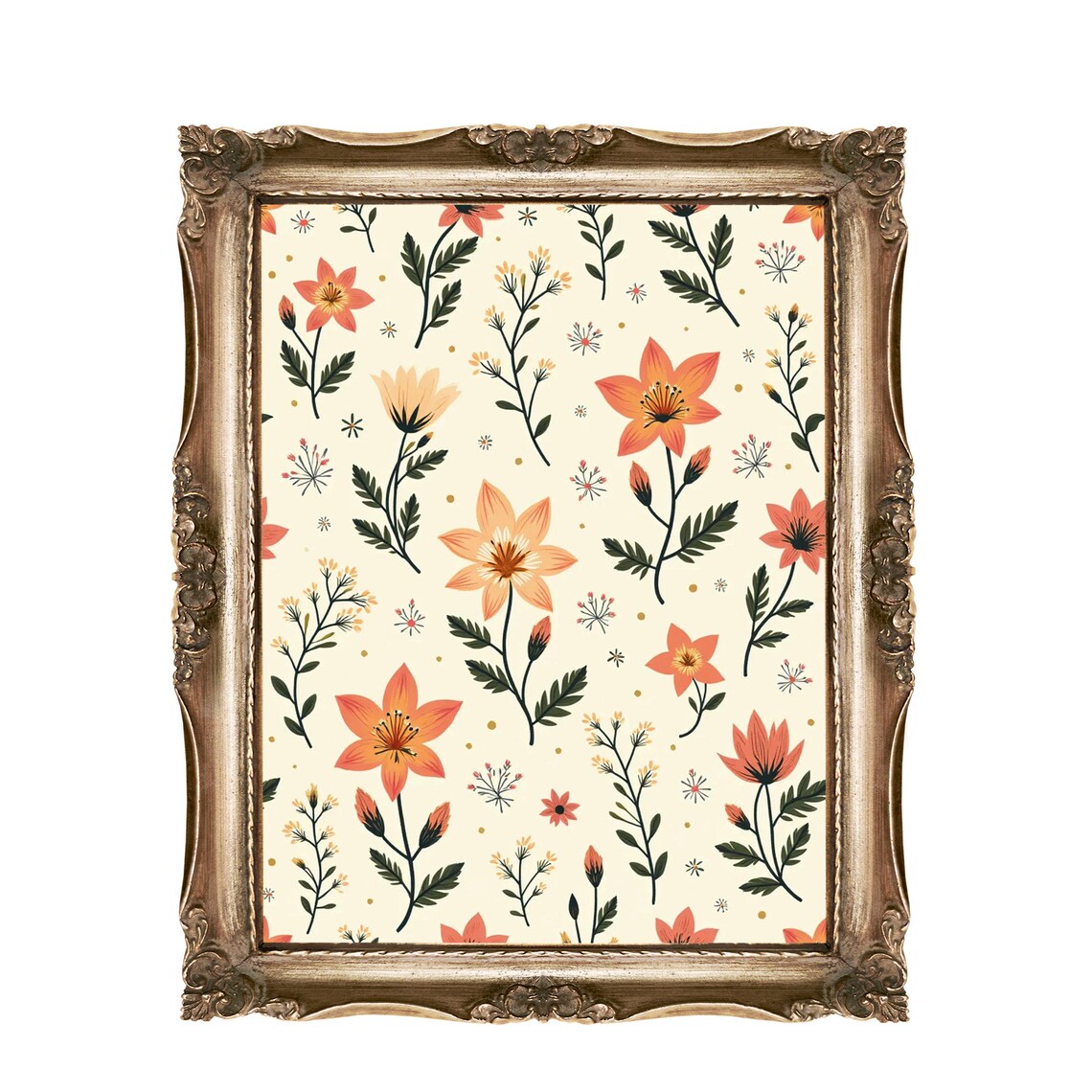 Floral Pattern Wall Art For Kids Or Nurseries Flower Design Nursery Decor Room Botanical