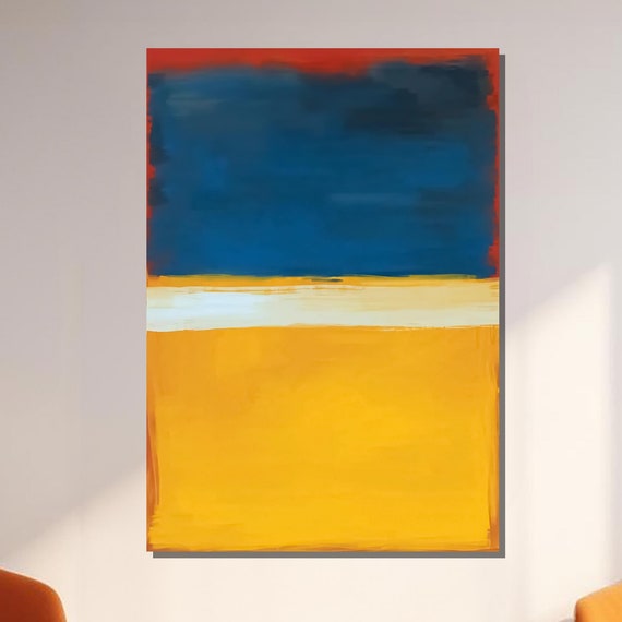 Mark Rothkoinspired Modern Abstract Art Bold Red And Orange Color Field Painting Large Canvas Wall For Contemporary Home Decor