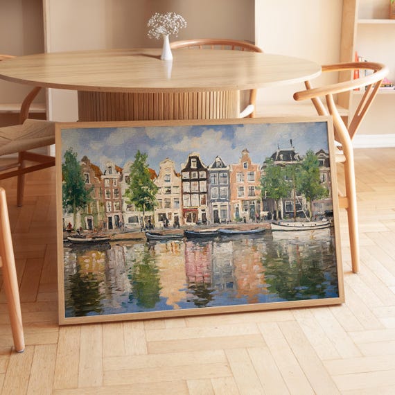 Amsterdam Art Print, Holland Cityscape Decor