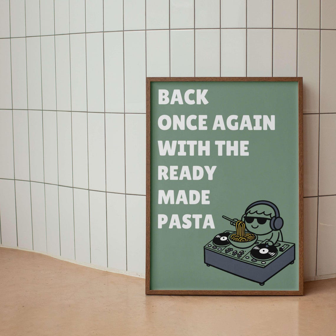 Back Once Again With the Ready Made Pasta Cool DJ Noodle Poster - Image 3