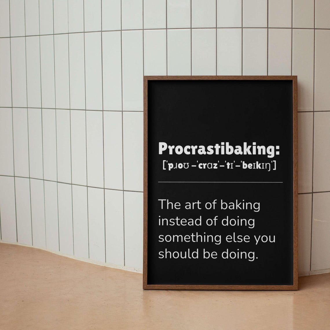 Procrastibaking Definition Funny Baking Lovers Kitchen Quote Poster - Image 5