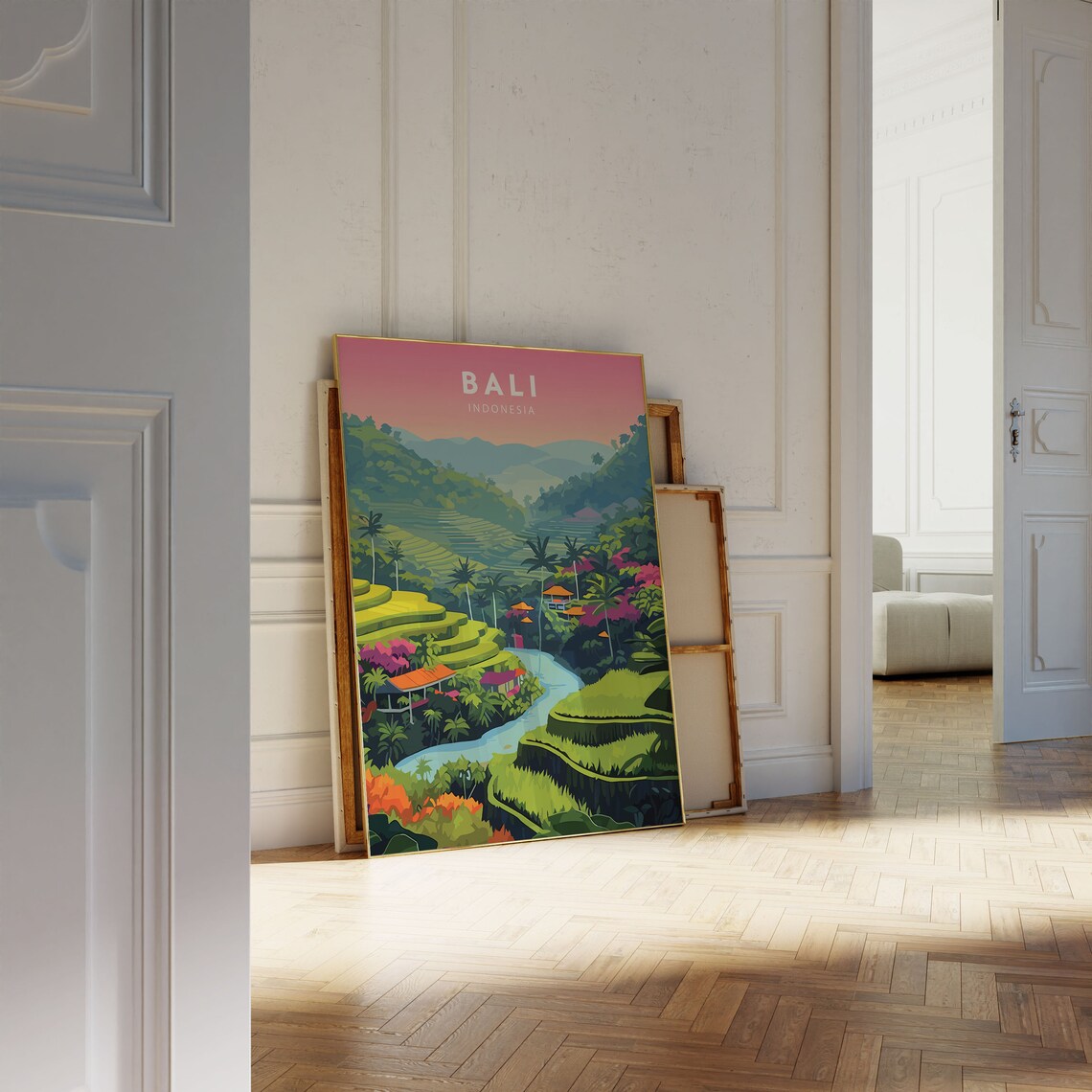 Bali Indonesia Travel Poster, Mid-Century Modern - Image 2