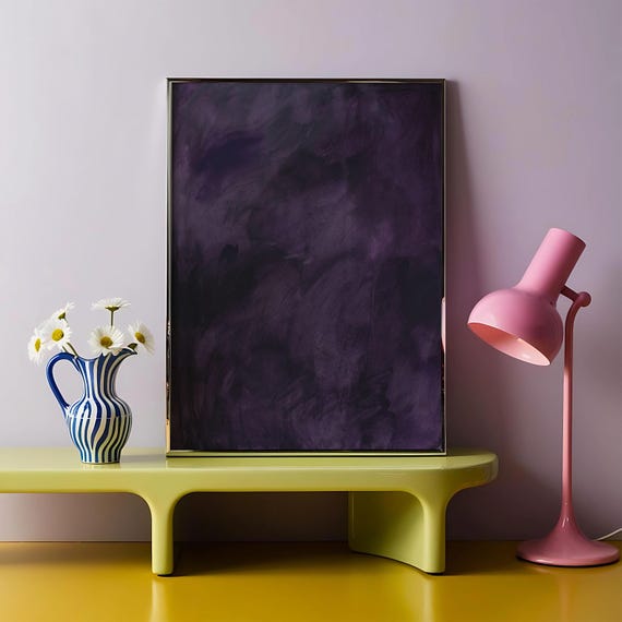 Minimalistic Purple Abstract Print Neutral Wall Art Modern Trendy Room Dcor Dark Contemporary Poster