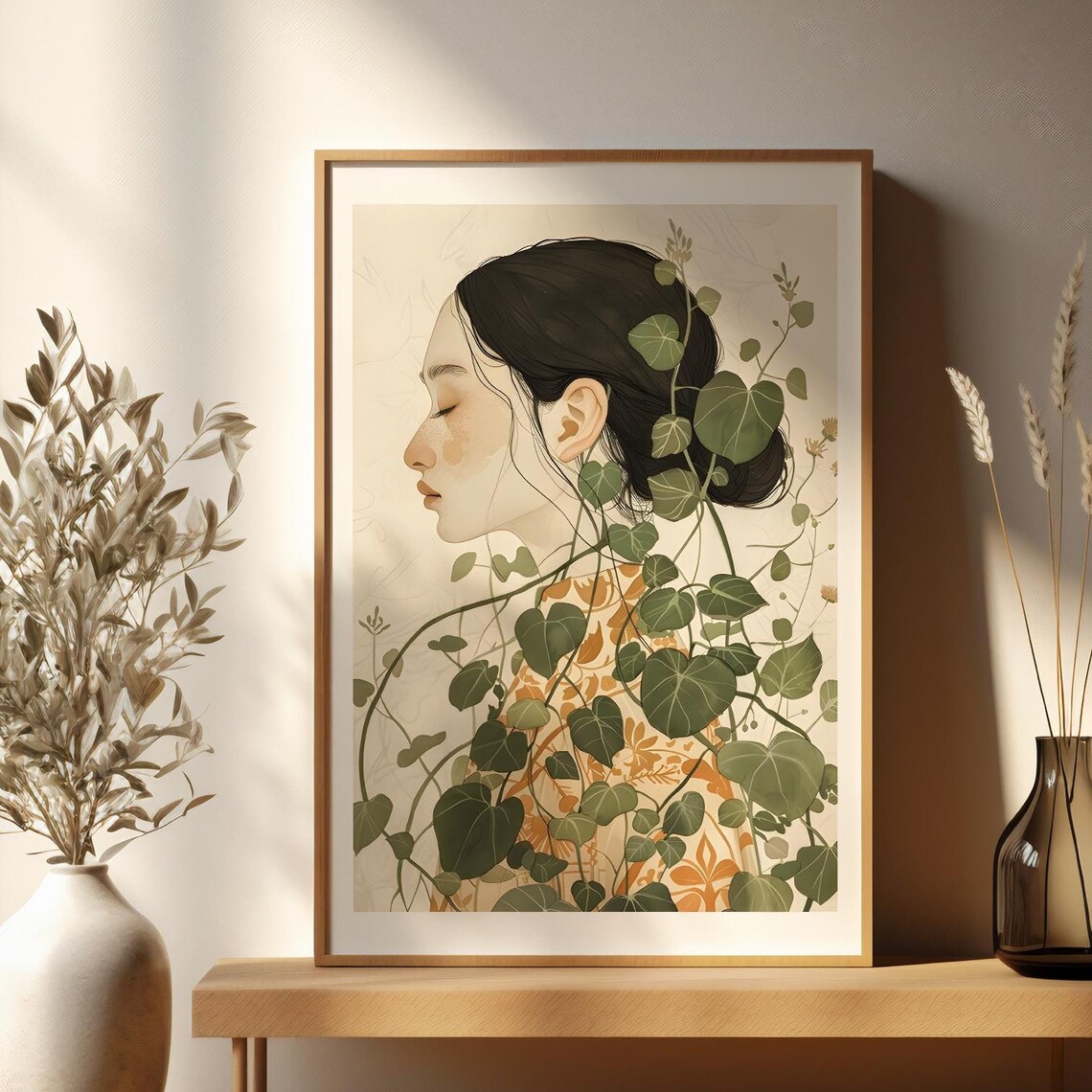 Green Wall Art Prints Garden Of Soul Bohemian And Relaxing Wall Art For Living Room Wall Art Sage Green Wall Art Print - Image 3