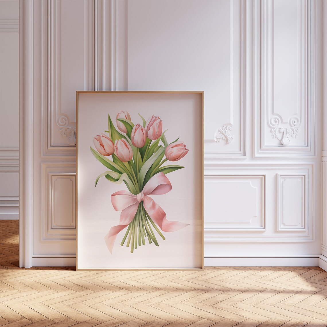 Spring Tulips Botanical Art Print, Pink Bouquet - Image 3