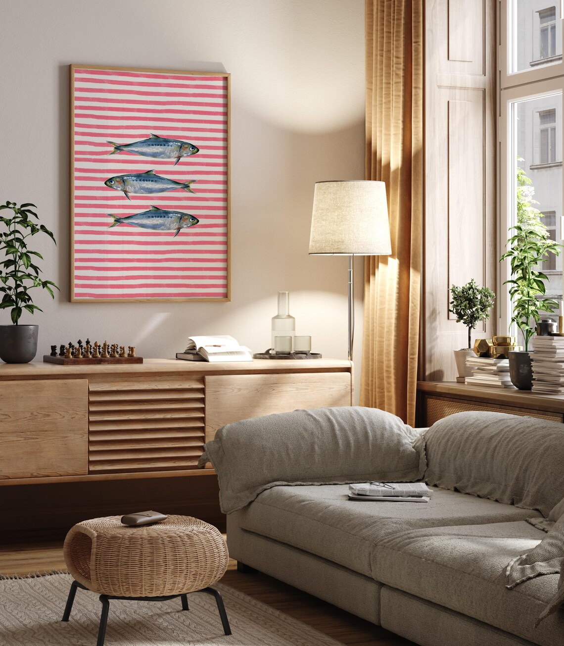 Sardine Watercolor Art Print, Retro Kitchen Decor - Image 2