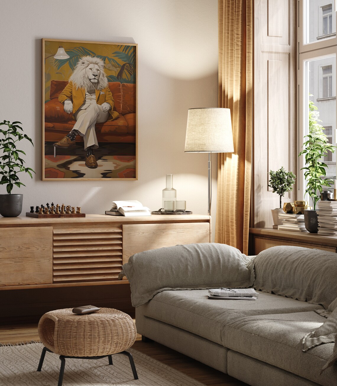 White Lion, Mid Century Modern Living Room Poster - Image 2