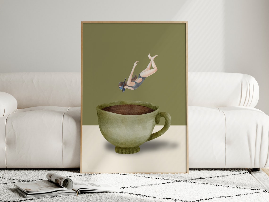 Coffee Diver - Retro Travel Poster - Image 4
