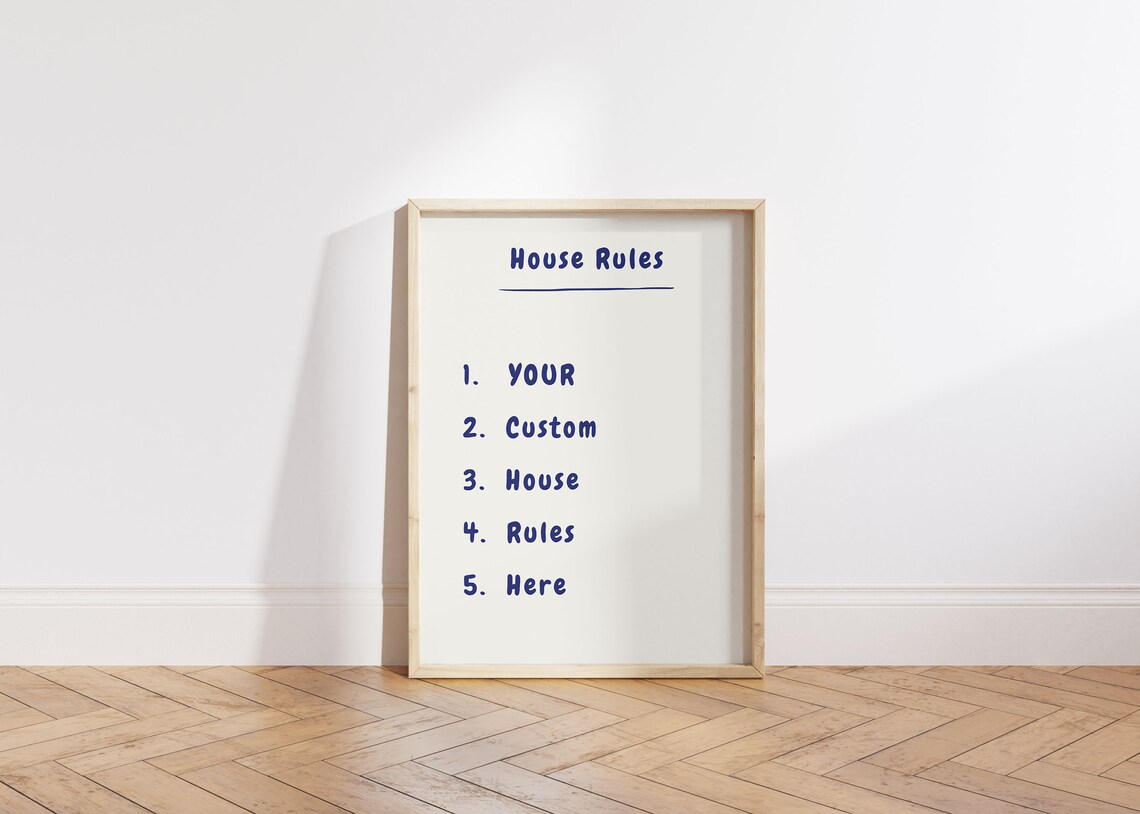 Custom Home Rules Poster, Handwritten House Rules - Image 5