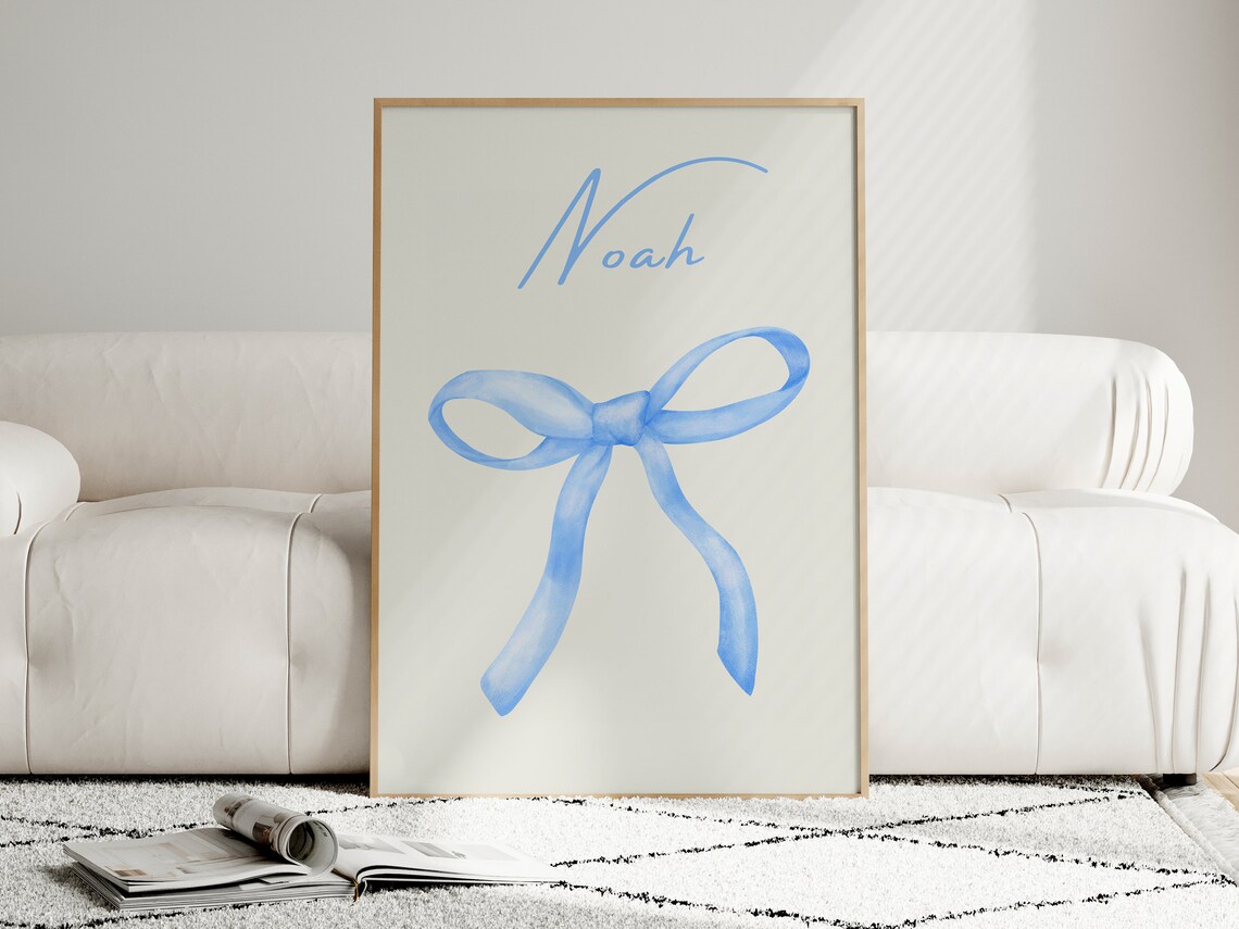 Customizable Nursery Poster, Personalized Name Bow - Image 3