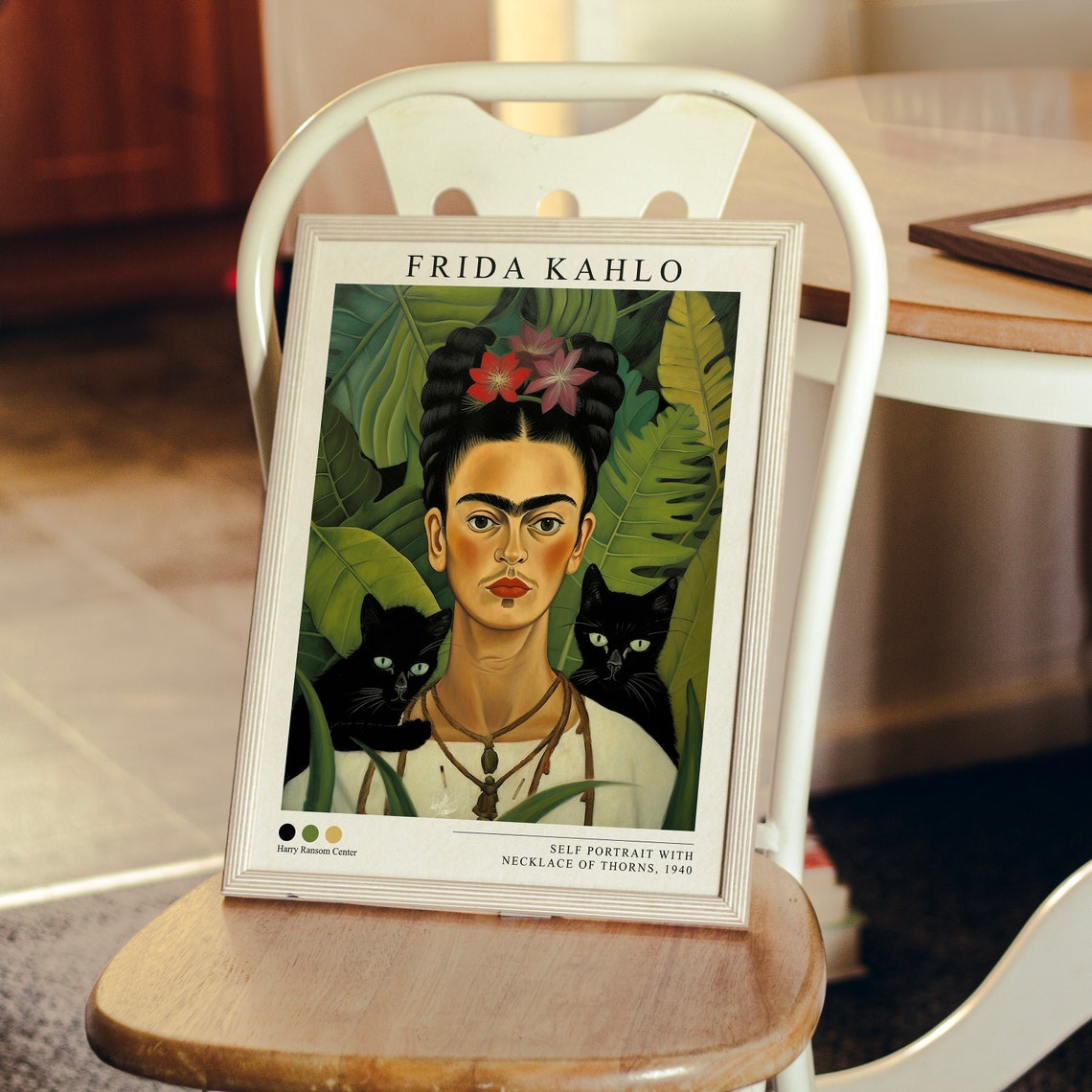 Frida Kahlo Black Cats Jungle Portrait 1940 Style Art Poster - Image 2